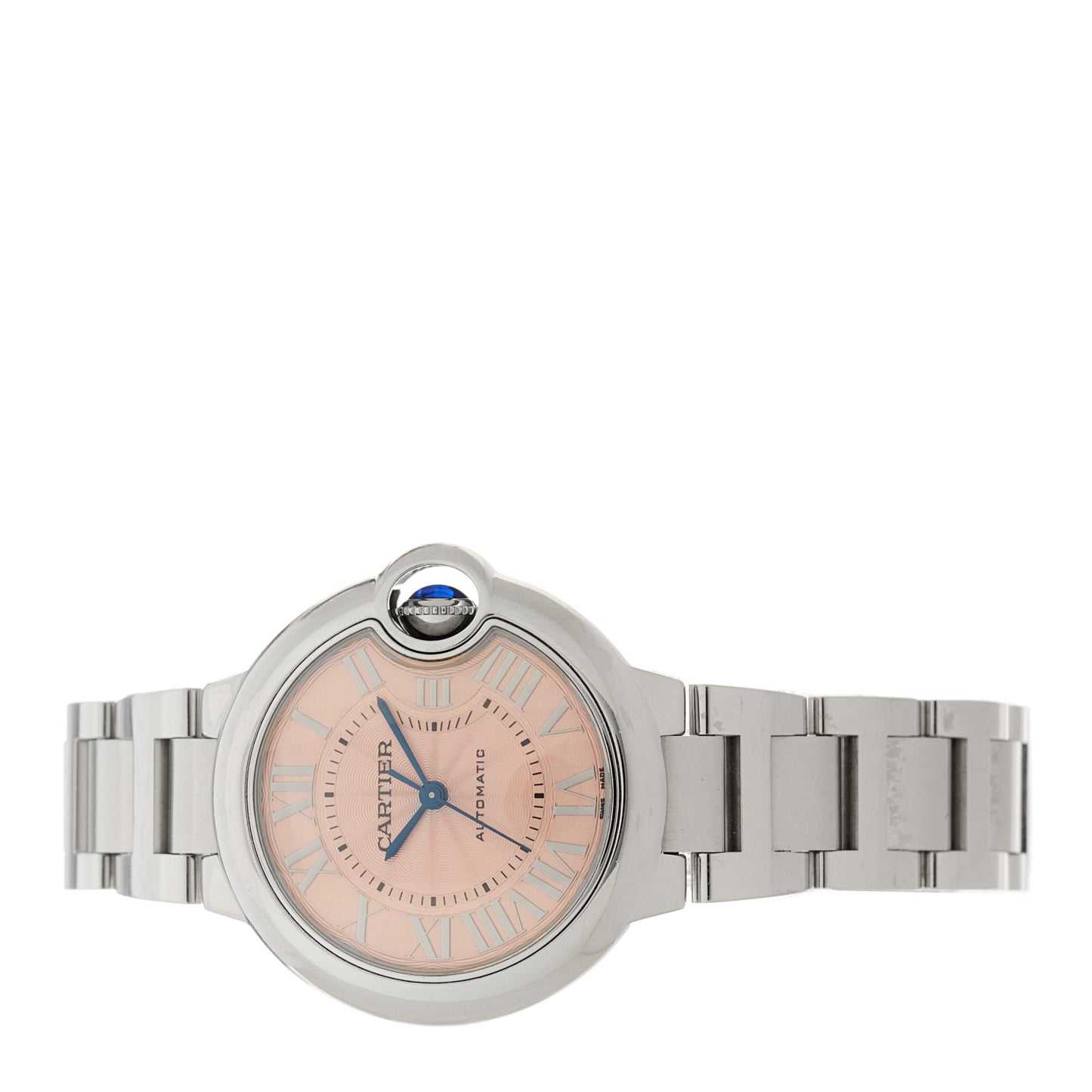 Stainless Steel 33mm Ballon Bleu De Cartier Automatic Watch Pink