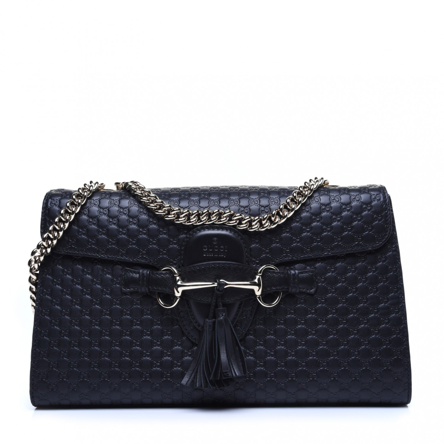 Gucci Microguccissima Medium Emily Chain Shoulder Bag Black 1 of 14