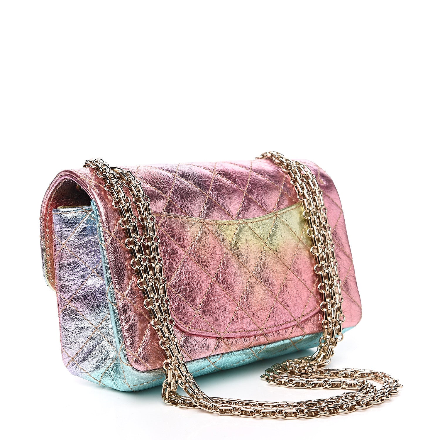 Chanel Metallic Goatskin Quilted Mini 2.55 Reissue Flap Multicolor 3 of 9