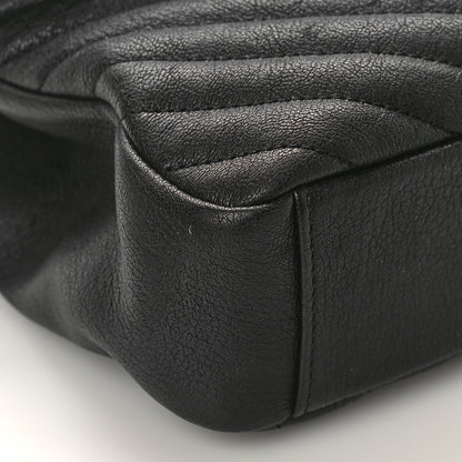 Saint Laurent Sheepskin Matelasse Chevron Monogram Medium College Bag Black 8 of 10