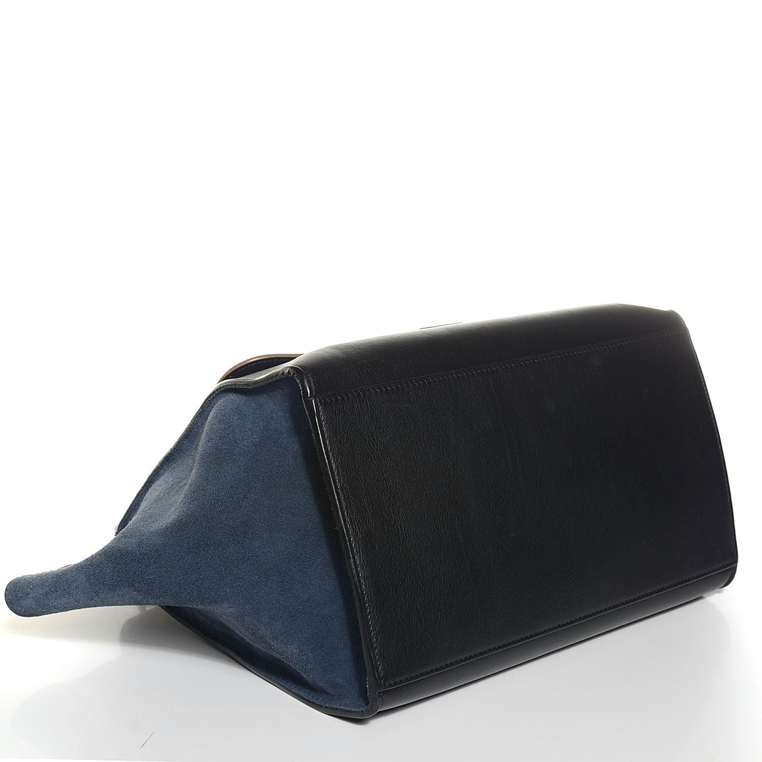 Celine Smooth Calfskin Suede Medium Trapeze Tri-Color Deepsea 4 of 9