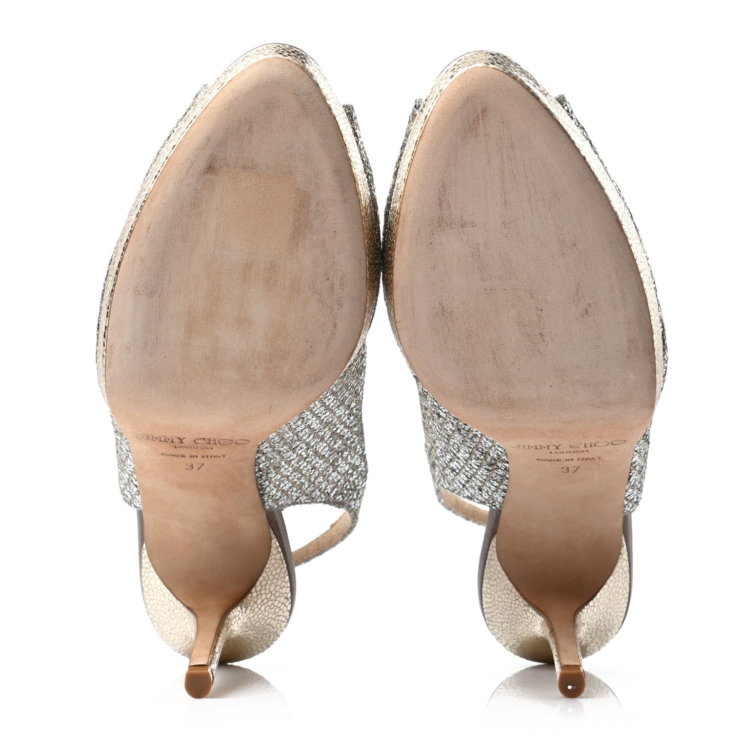 Glitter Fabric Nova Slingback Pumps 37 Champagne