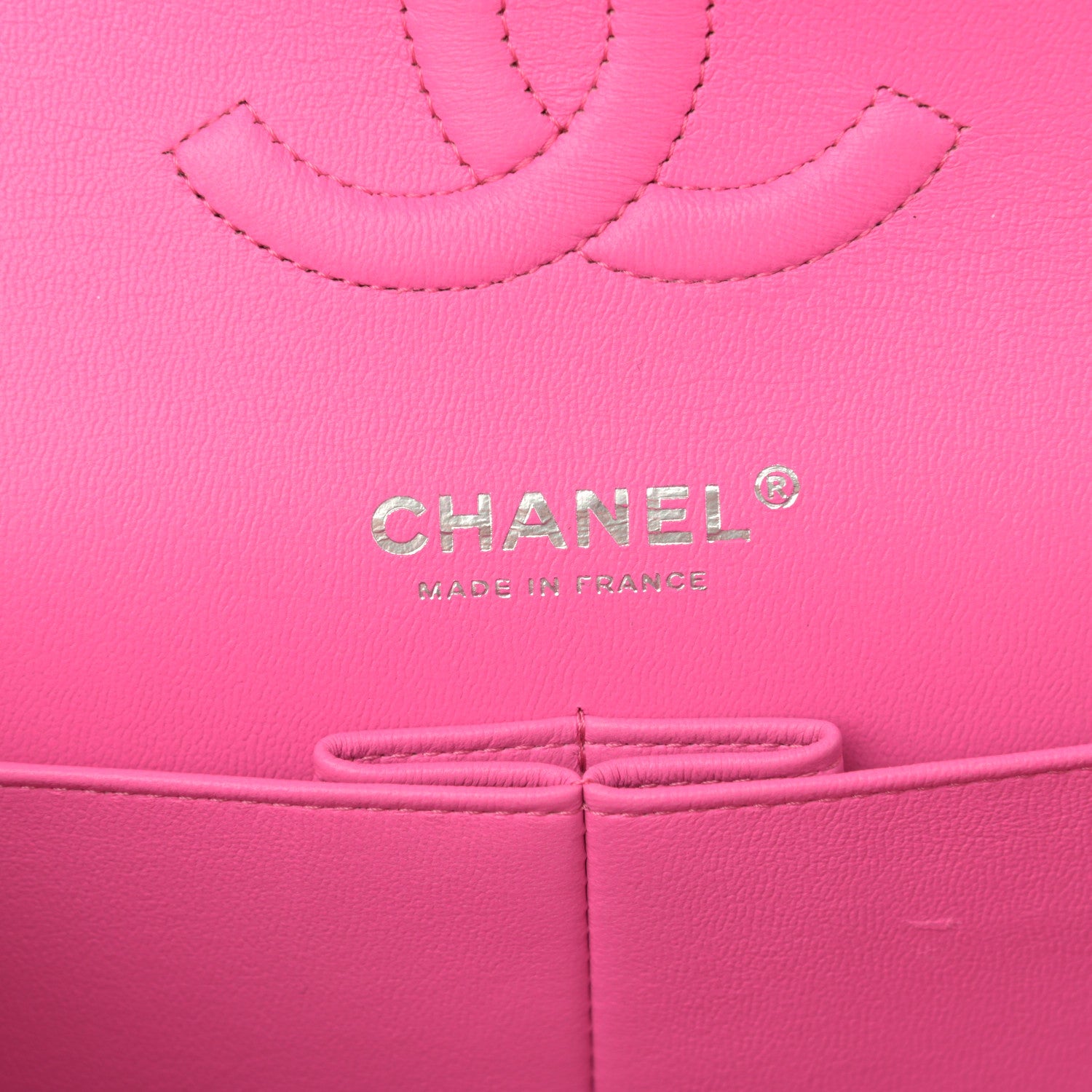 Chanel Lambskin Quilted Medium Double Flap Neon Pink 6 of 12