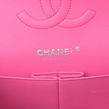 Chanel Lambskin Quilted Medium Double Flap Neon Pink 6 of 12
