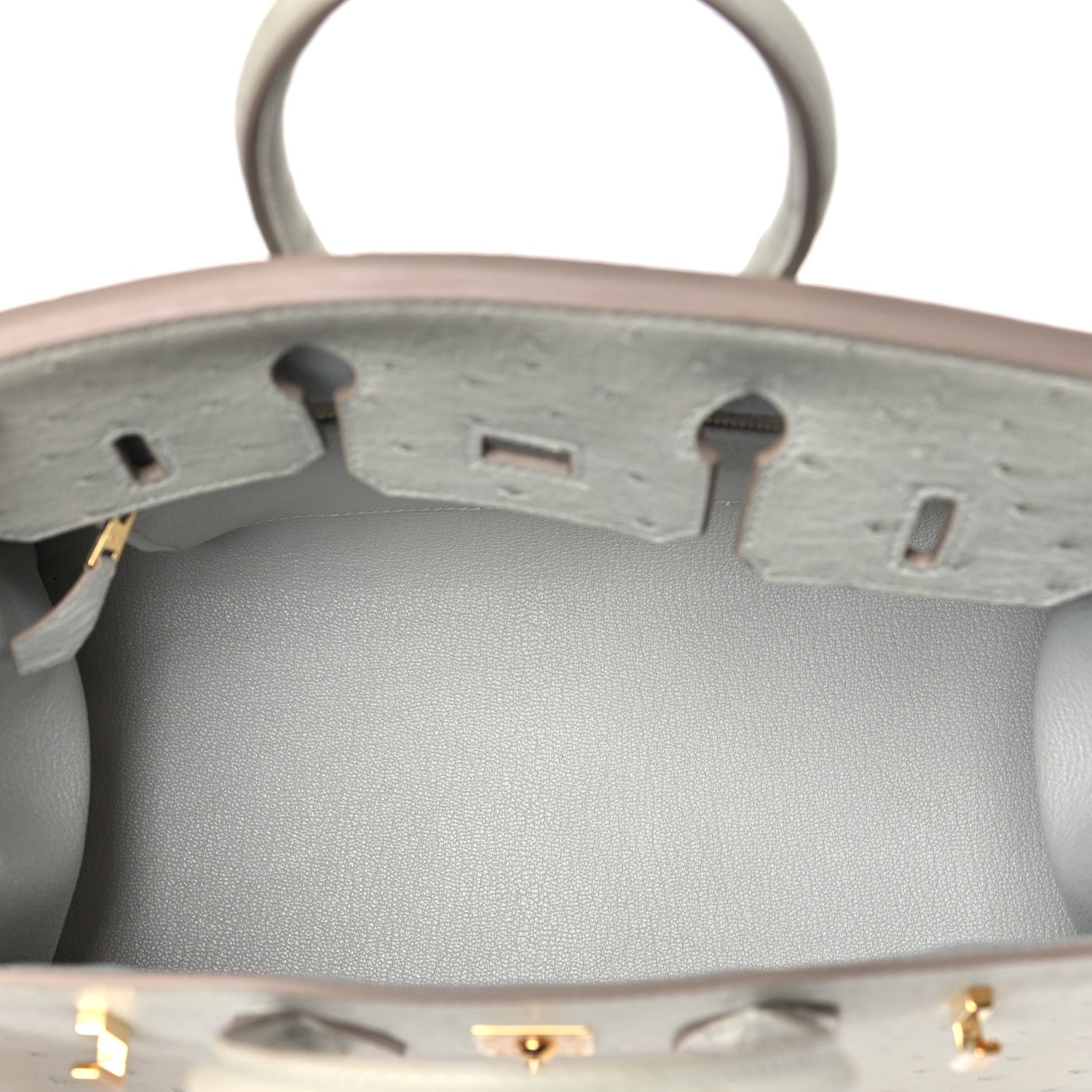 Hermes Ostrich Birkin Sellier 25 Gris Perle 5 of 10