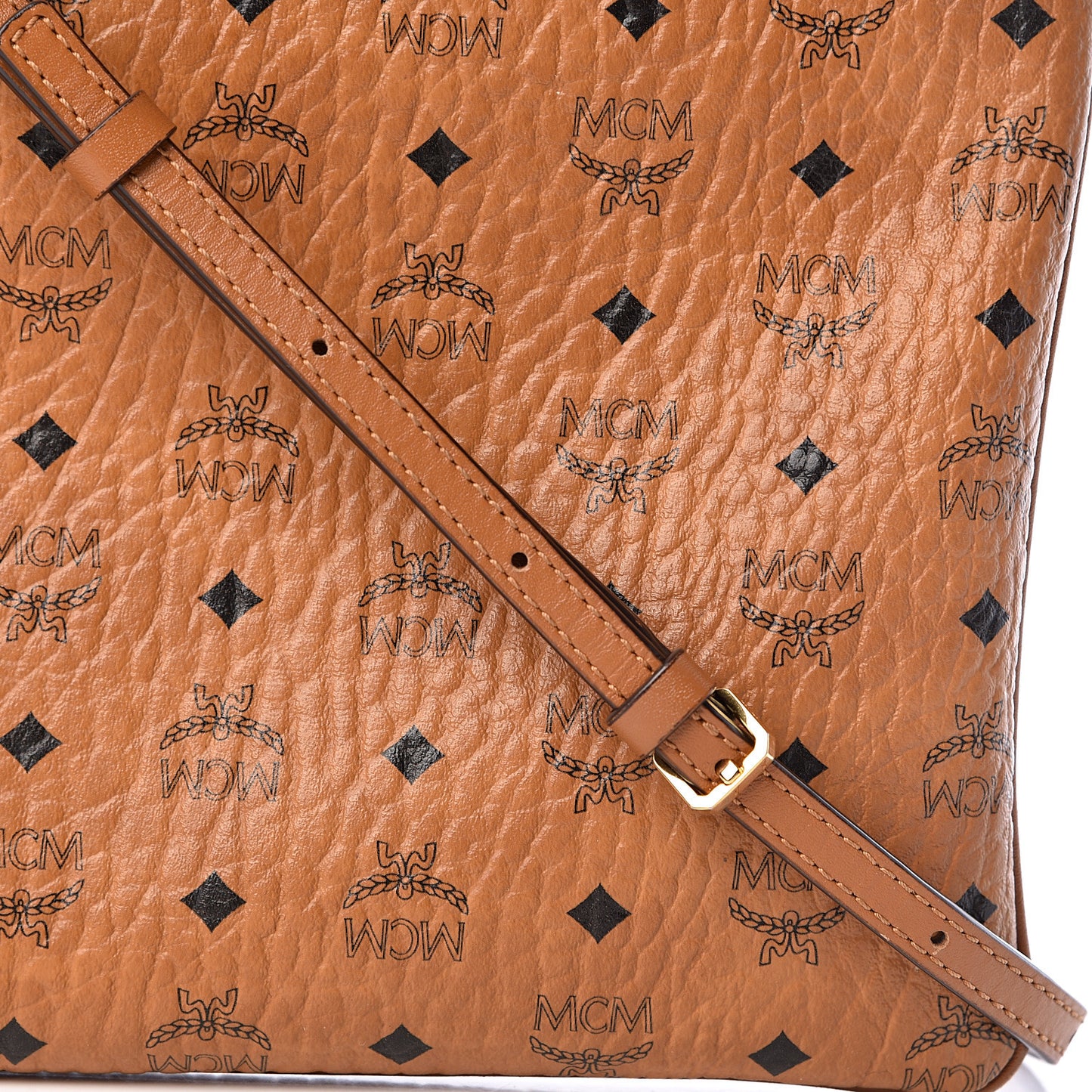 Visetos Medium Crossbody Pouch Cognac