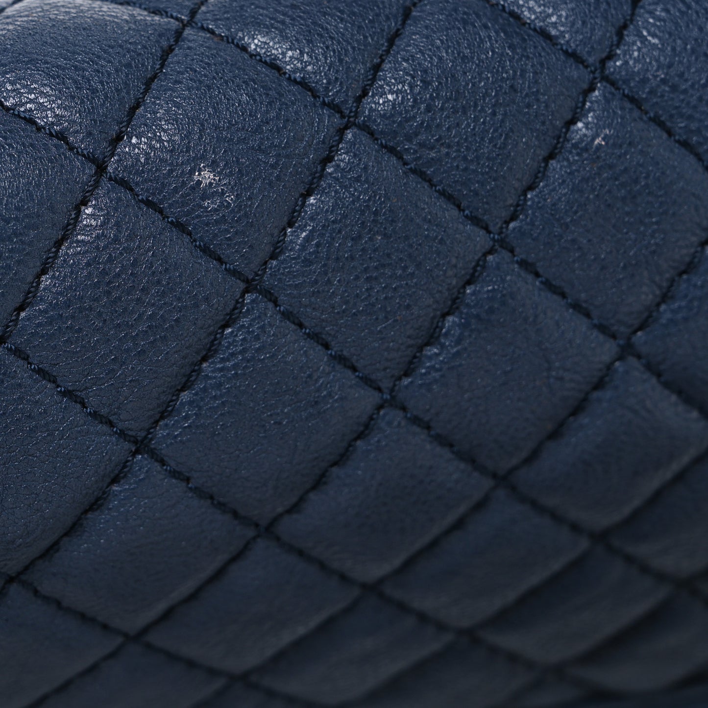 Calfskin Quilted Small Top Handle Boy Flap Navy