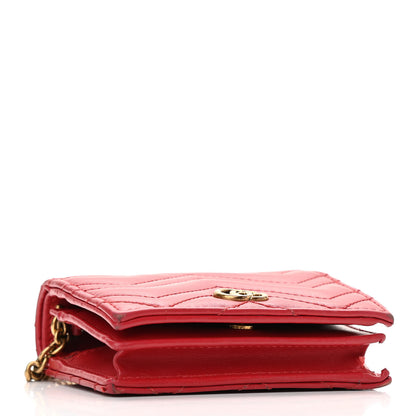 Gucci Calfskin Matelasse Mini GG Marmont Wallet On Chain Hibiscus Red 4 of 11
