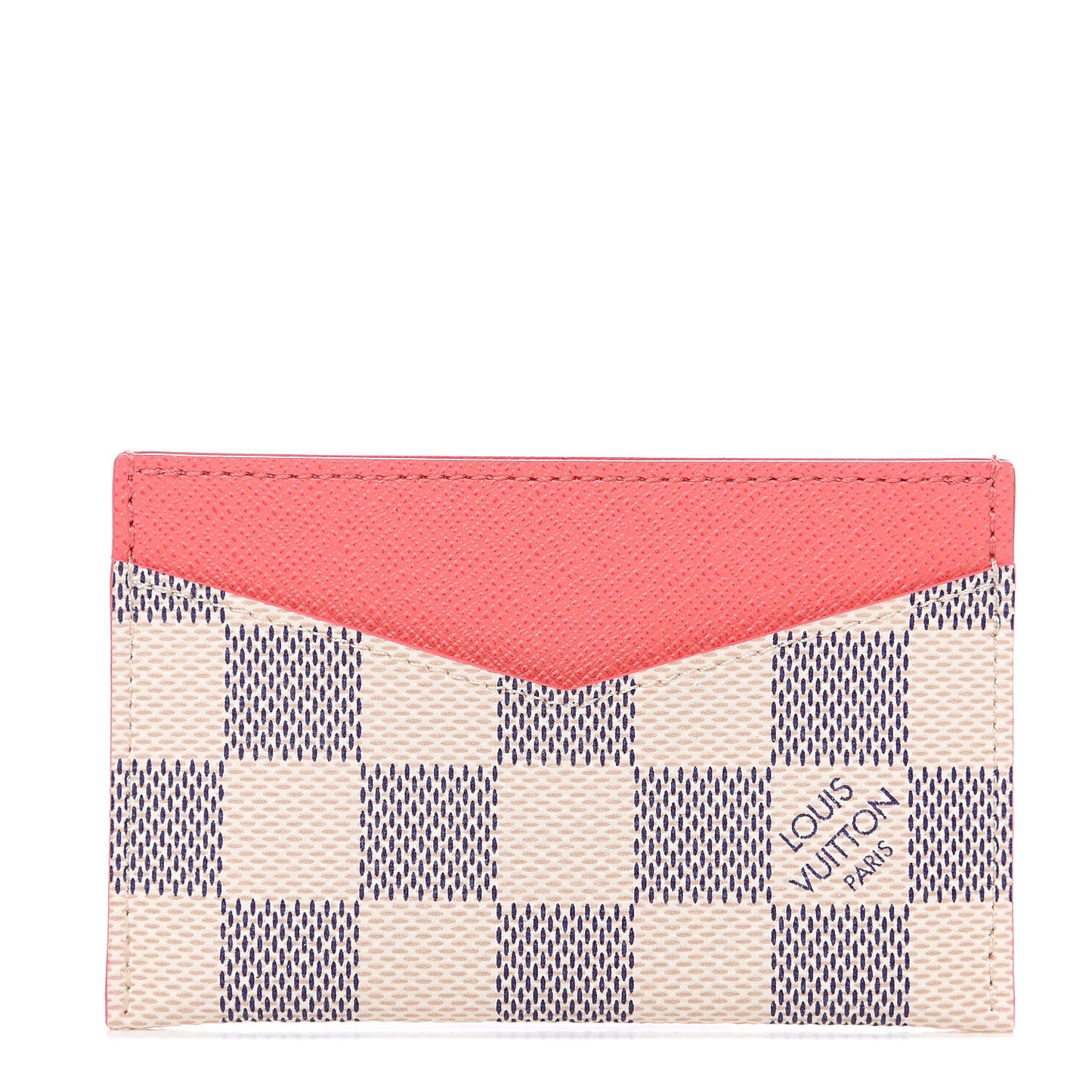 Damier Azur Daily Card Holder Rose Papaye