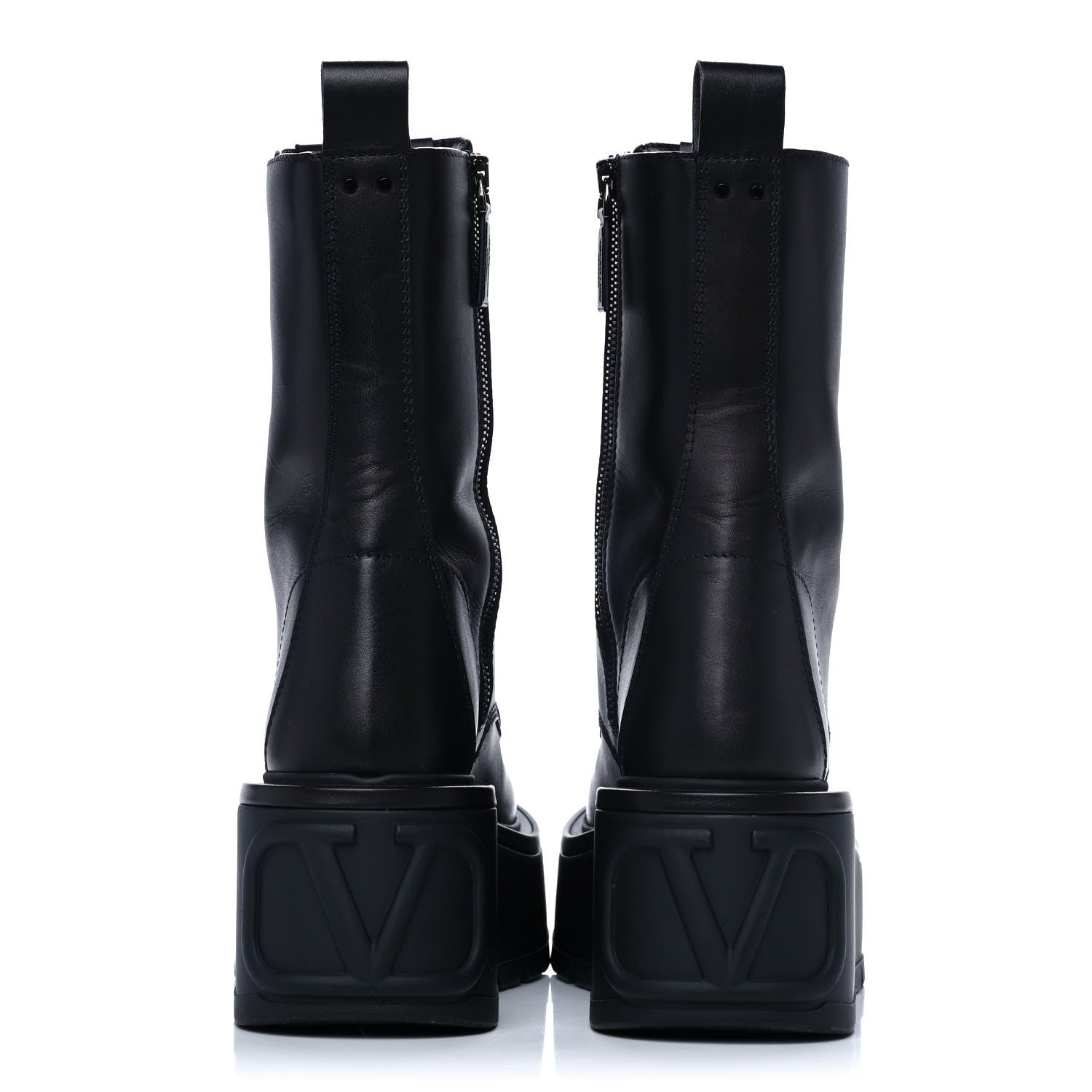 Valentino Garavani Calfskin VLOGO Uniqueform 55/85mm Flatform Lace Up Boots 36 Black 8 of 11