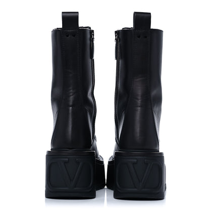 Valentino Garavani Calfskin VLOGO Uniqueform 55/85mm Flatform Lace Up Boots 36 Black 8 of 11