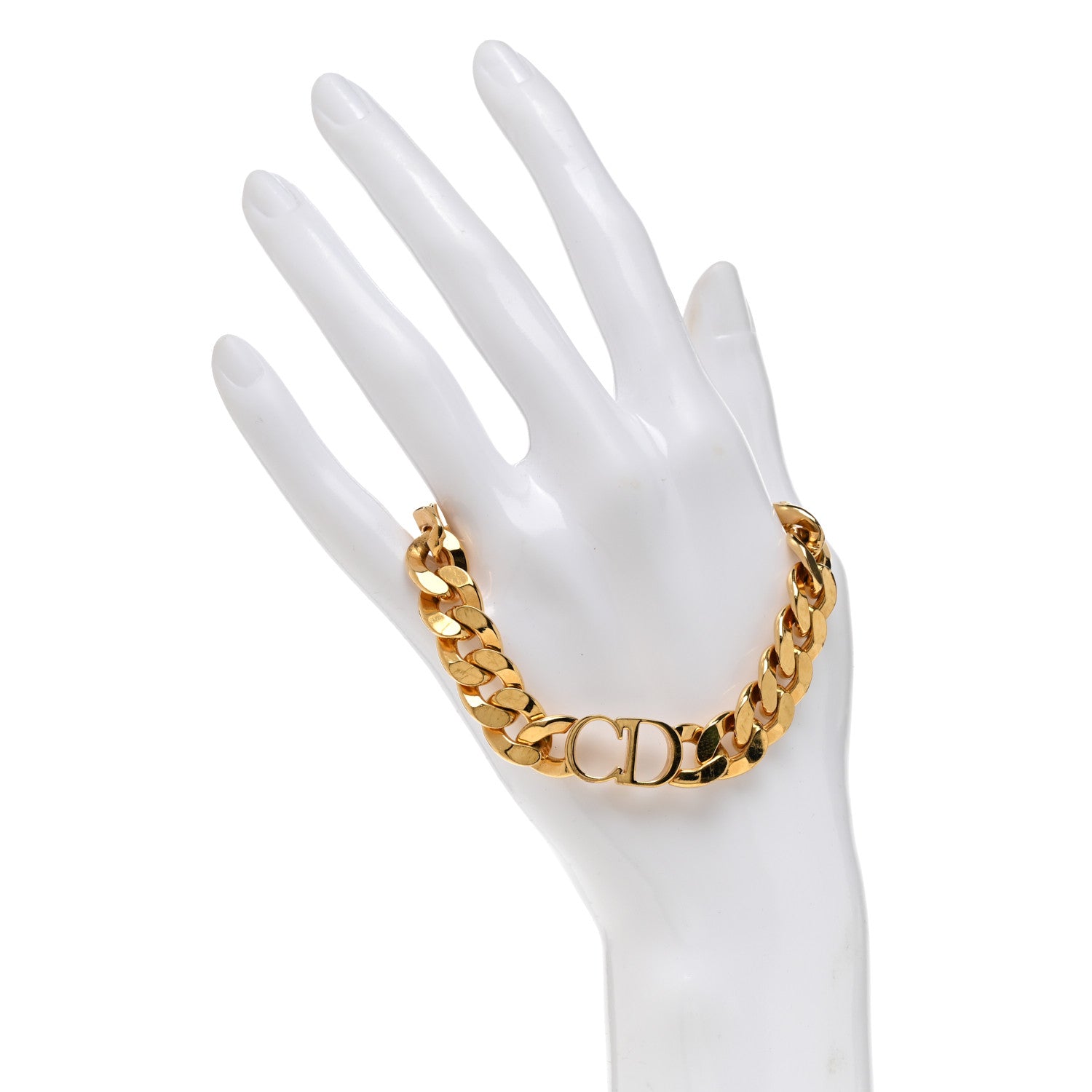 Christian Dior Brass CD Icon Chain Bracelet Gold 1345859
