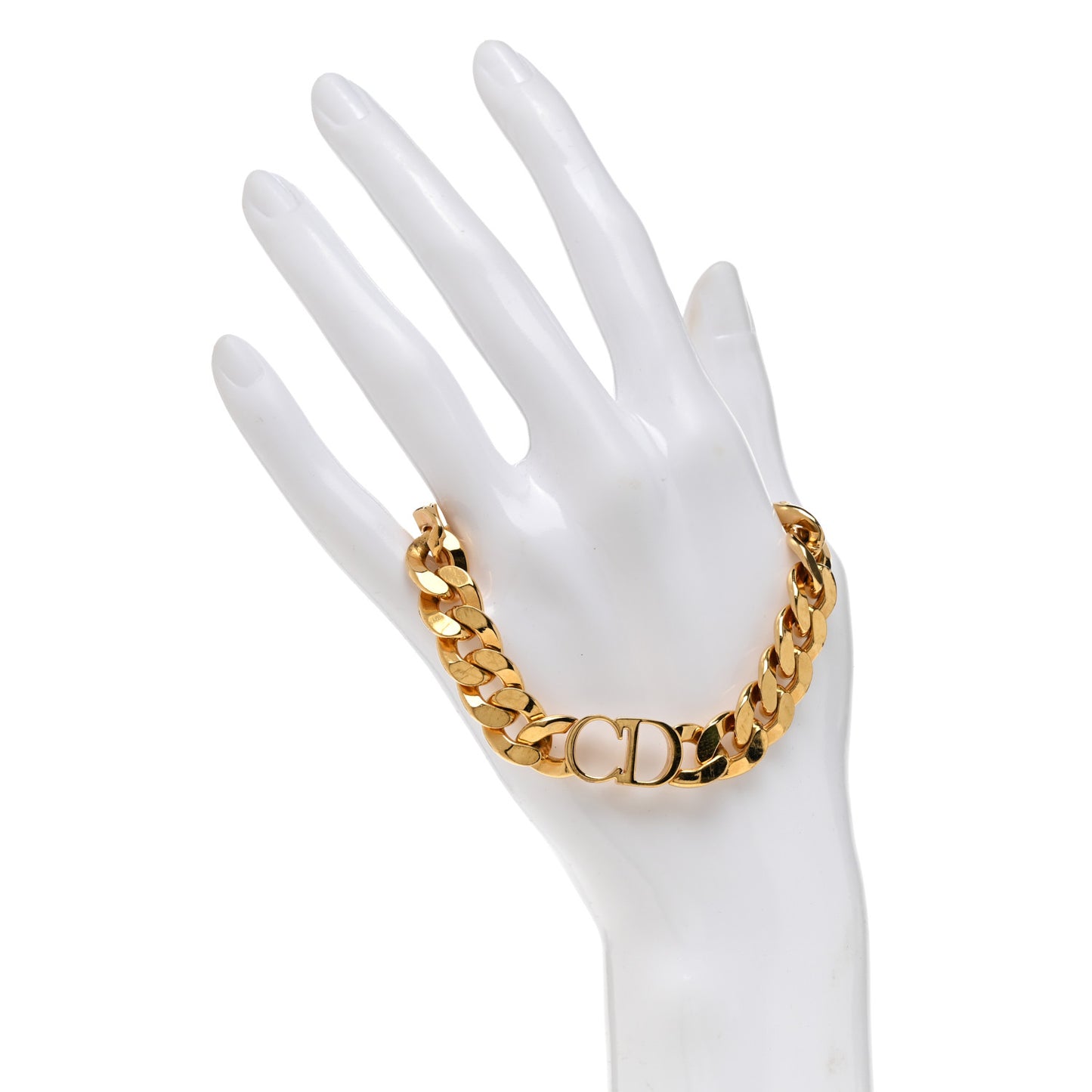 Brass CD Icon Chain Bracelet Gold
