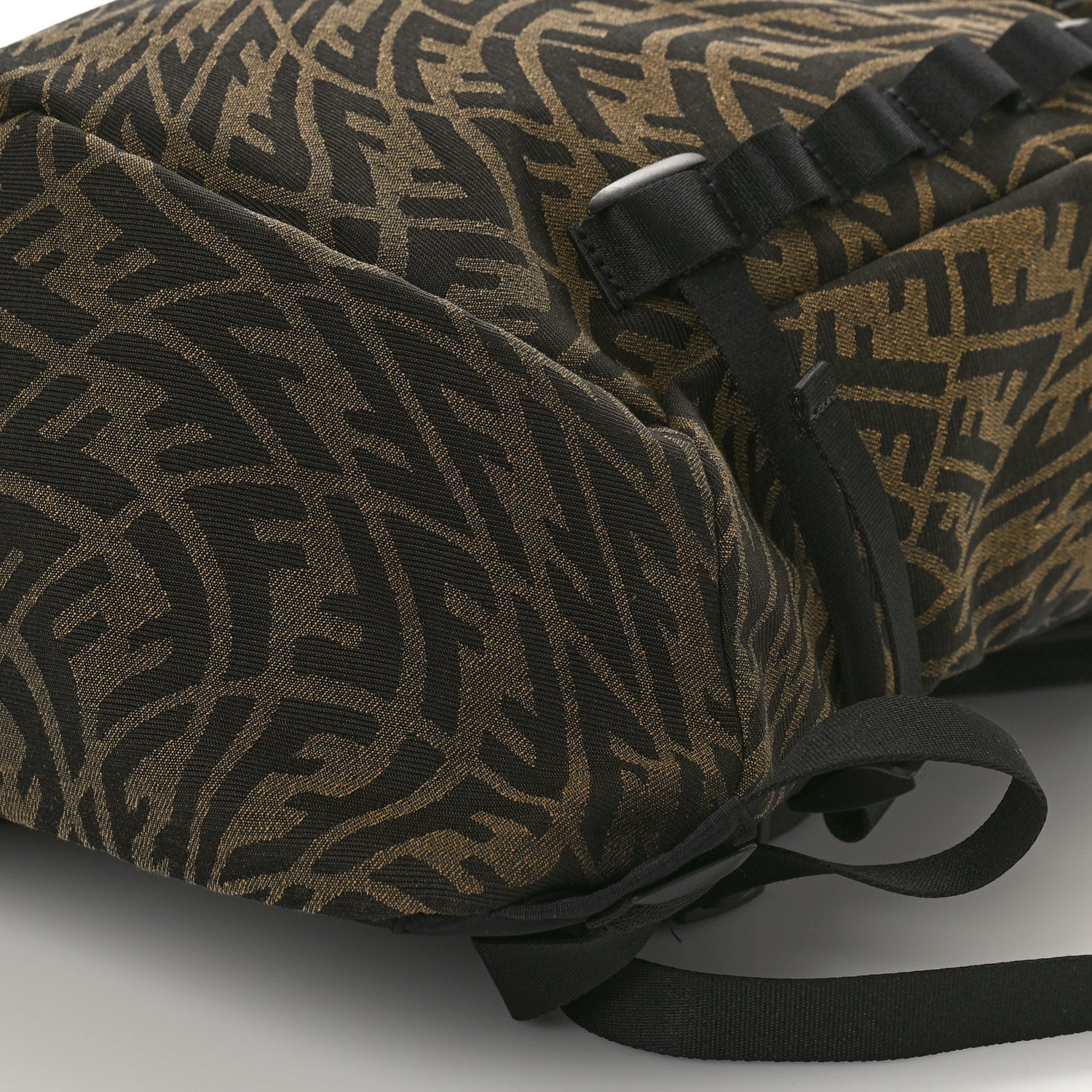 Fendi X SARAH COLEMAN Fabric Jacquard FF Vertigo Ferrino Ripstop Backpack Tobacco Moro Black 9 of 9
