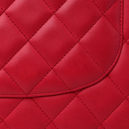 Chanel Lambskin Quilted Jumbo Double Flap Dark Pink 13 of 15