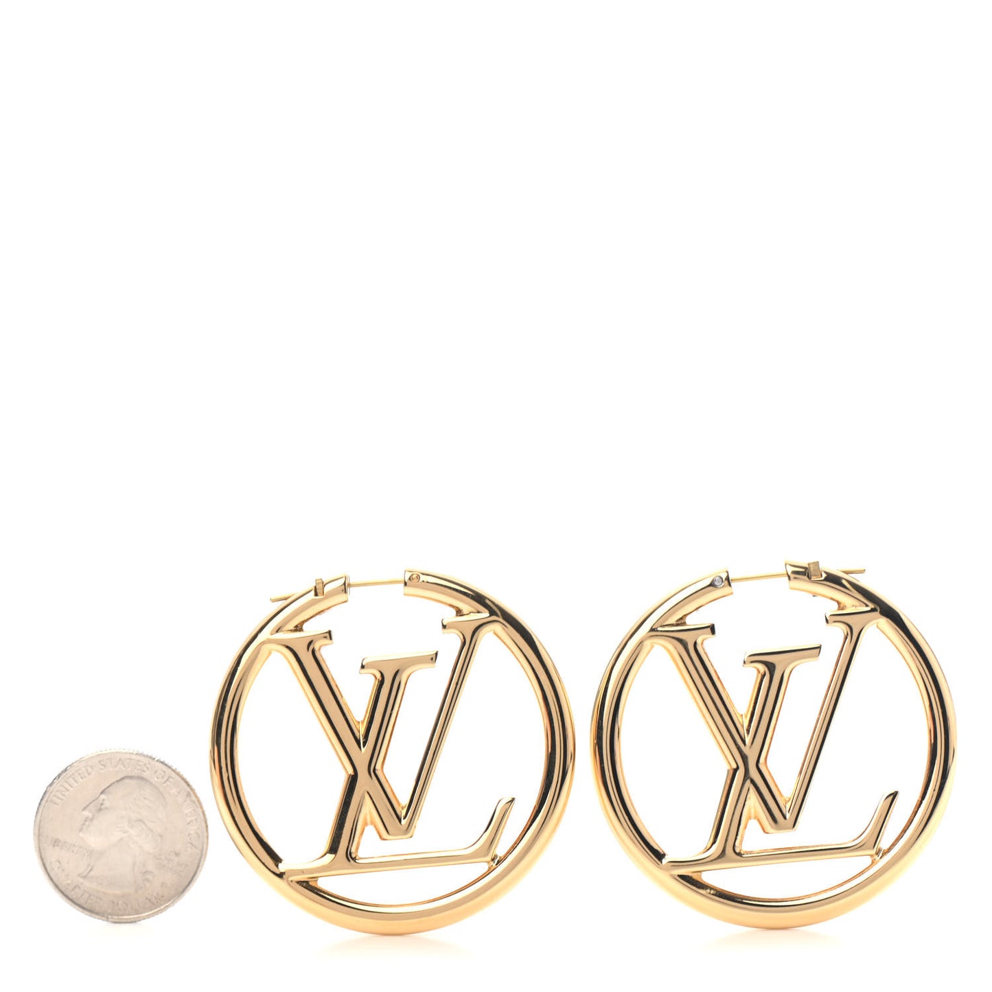 Metal Louise Hoop Earrings Gold