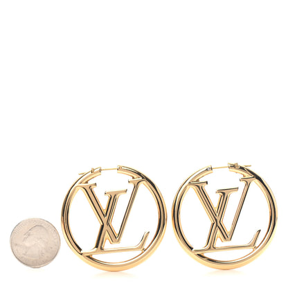 Louis Vuitton Metal Louise Hoop Earrings Gold 2 of 4