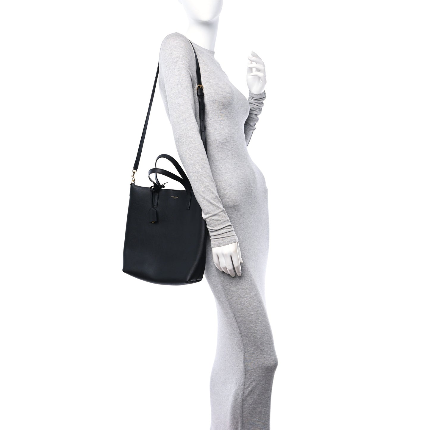 Calfskin North-South Shopping Tote Black