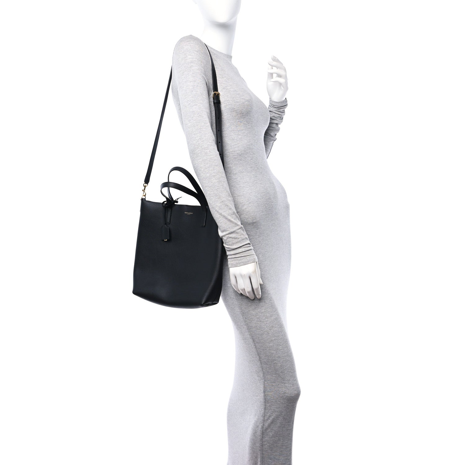 Saint Laurent Calfskin North-South Shopping Tote Black 2 of 10