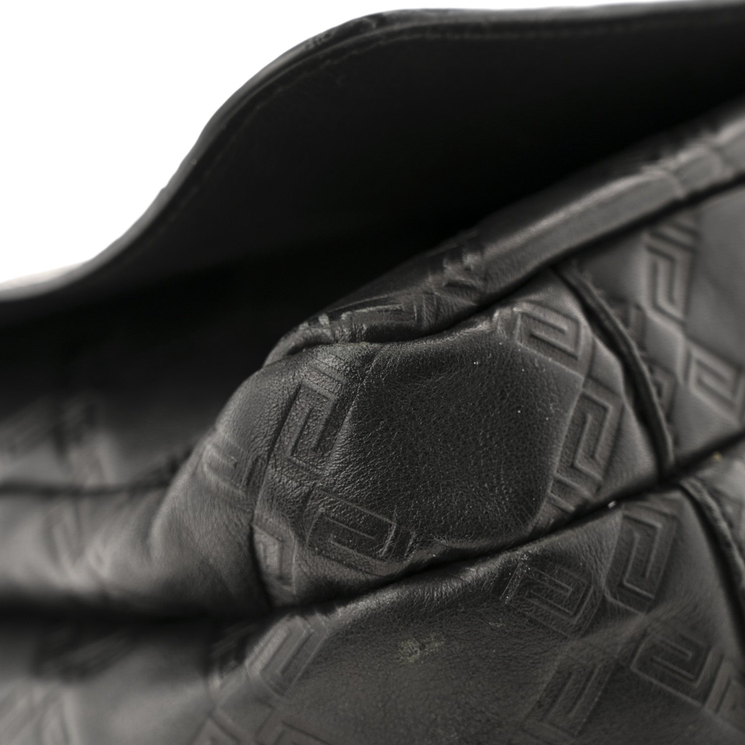 Versace Calfskin Embossed Medusa Messenger Bag Black 11 of 13