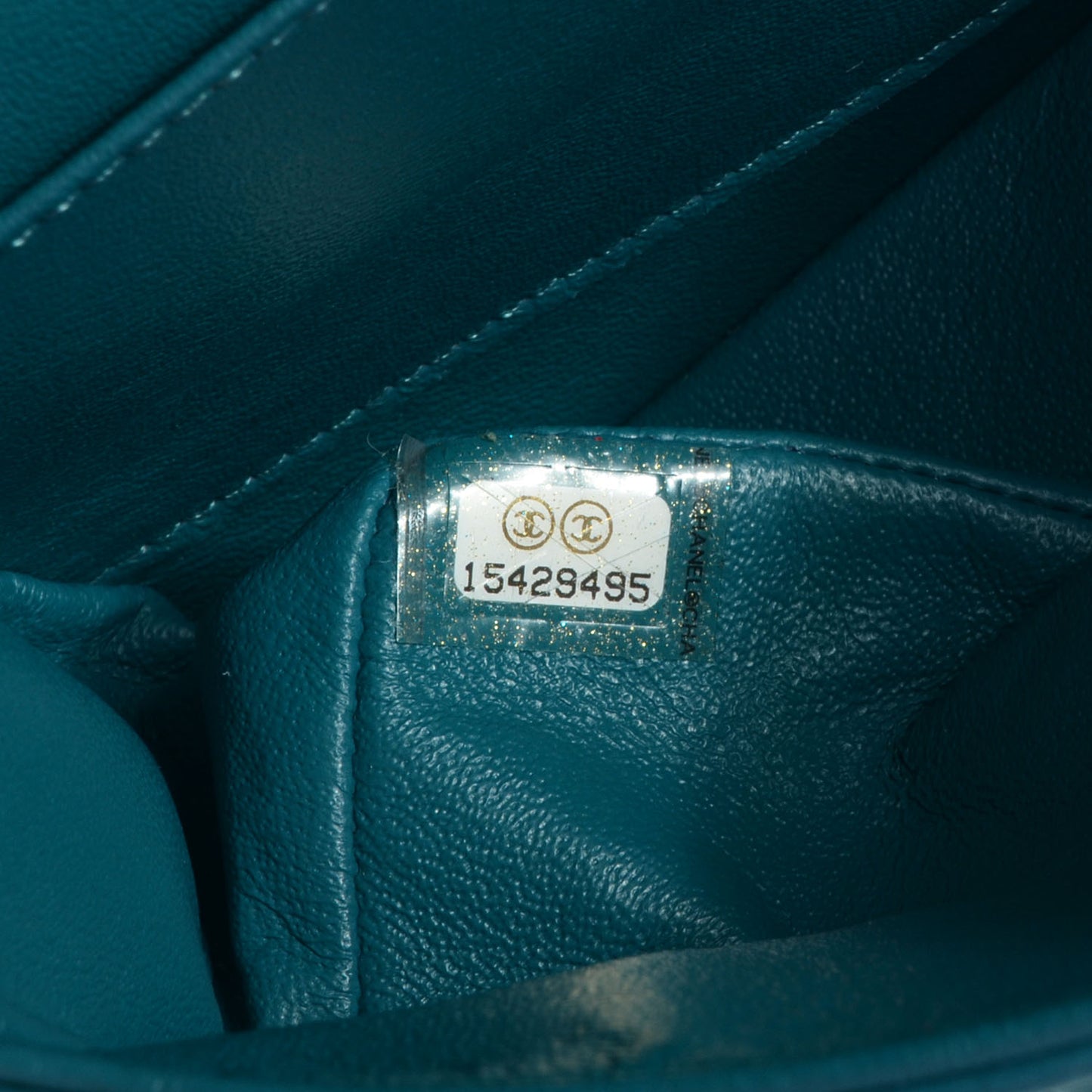 Lambskin Medium Double Flap Turquoise