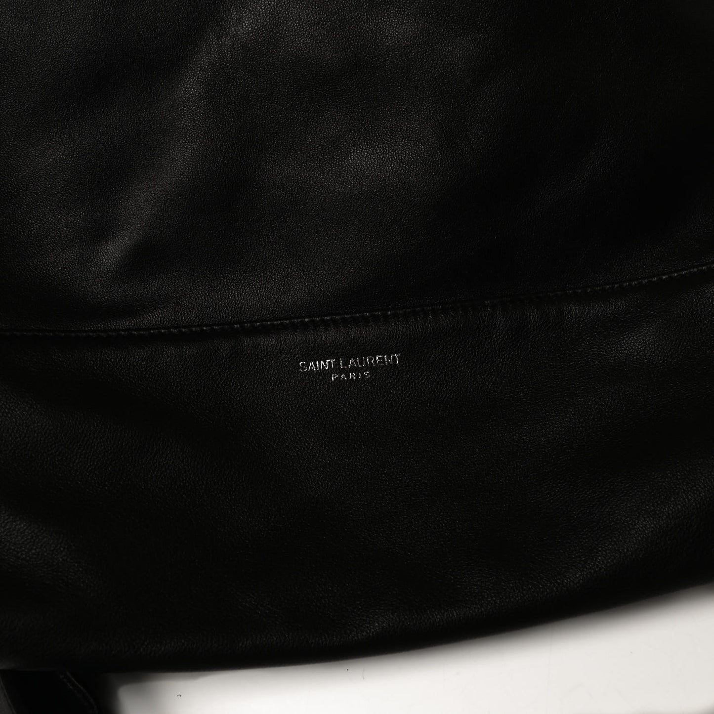 Lambskin Drawstring Backpack Black