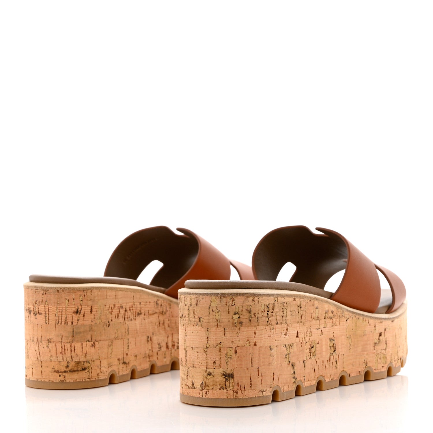 Hermes Calfskin Cork Eze 30 Sandals 39 Marron Glaise 4 of 9