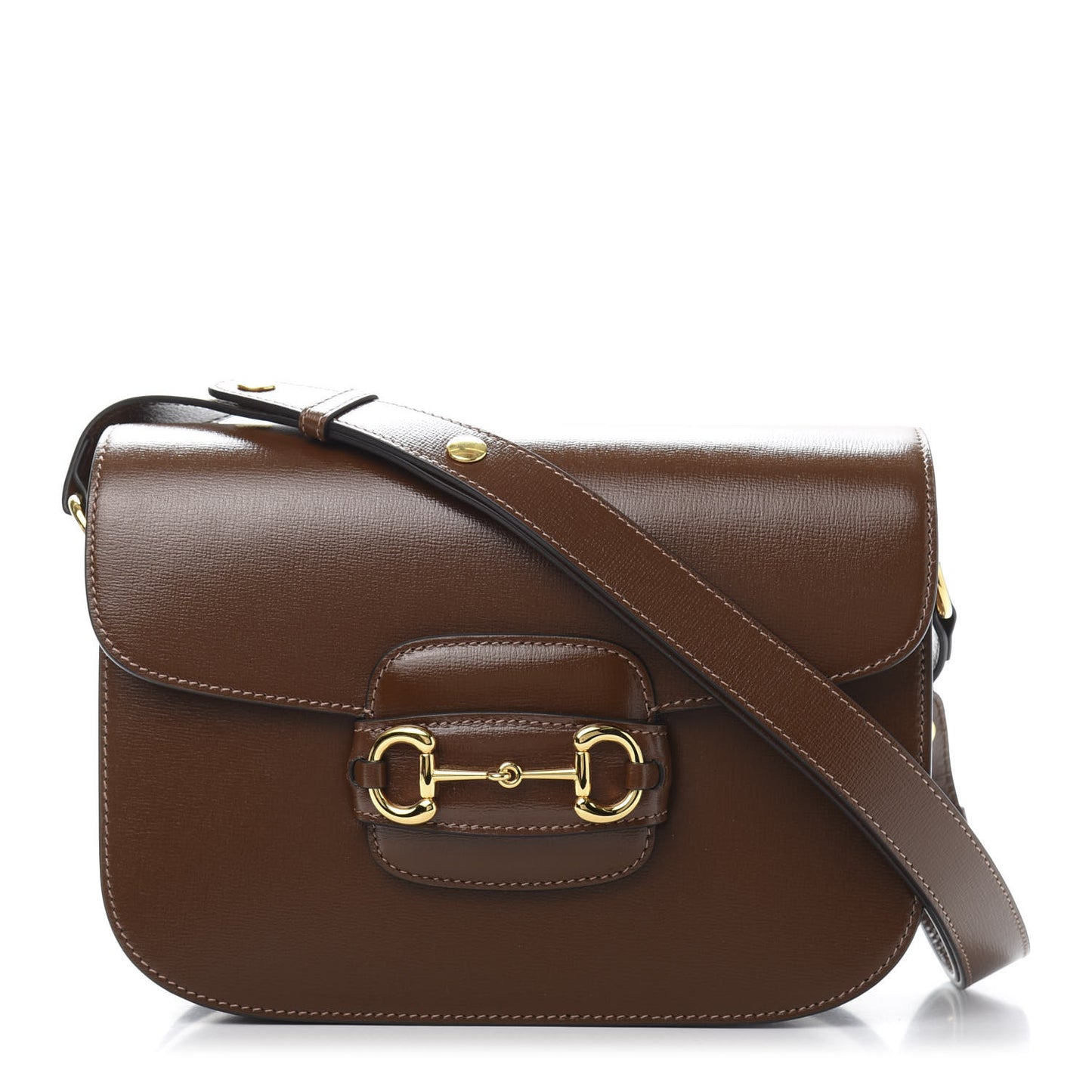 Azalea Calfskin Horsebit 1955 Shoulder Bag Brown Sugar