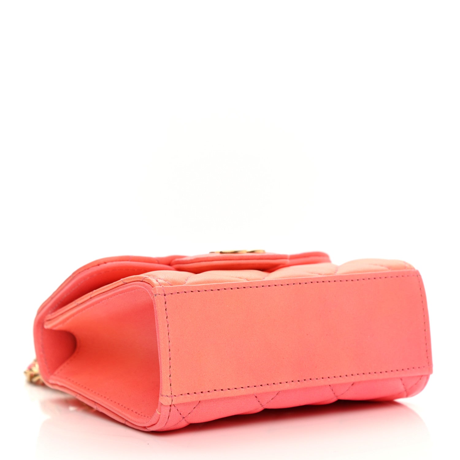Chanel Lambskin Quilted Ombre Top Handle Flap Clutch With Chain Rose 4 of 12
