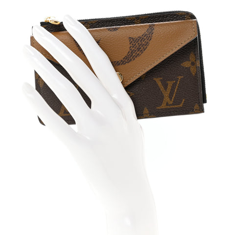Reverse Monogram Recto Verso Card Holder Brown