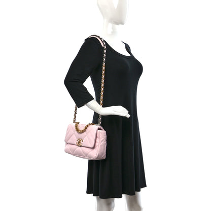 Chanel Lambskin Quilted Medium Chanel 19 Flap Light Pink 2 of 9