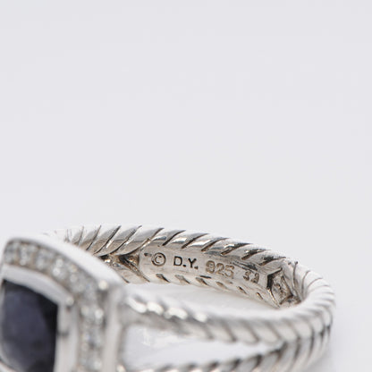 David Yurman Sterling Silver Diamond Black Orchid 7mm Petite Albion Ring 54 6.75 4 of 4