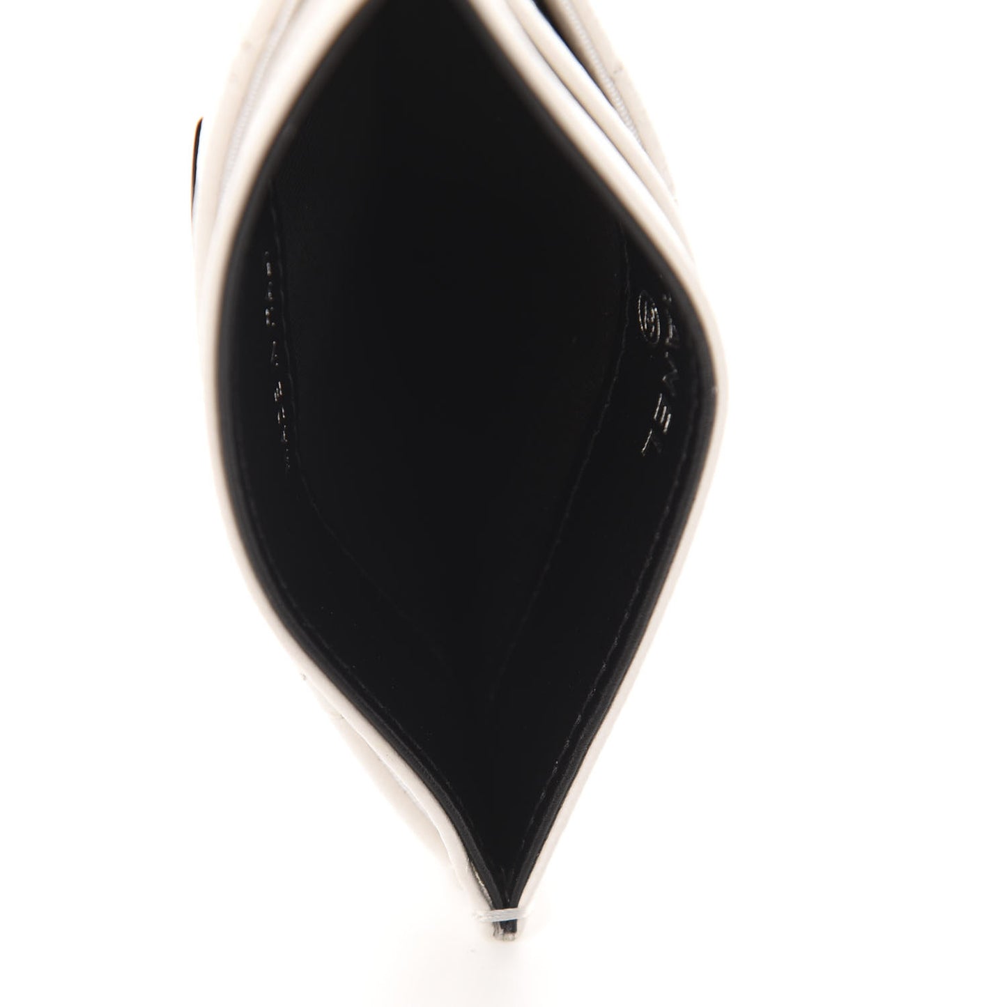 Caviar Quilted My Everything Card Holder White Black