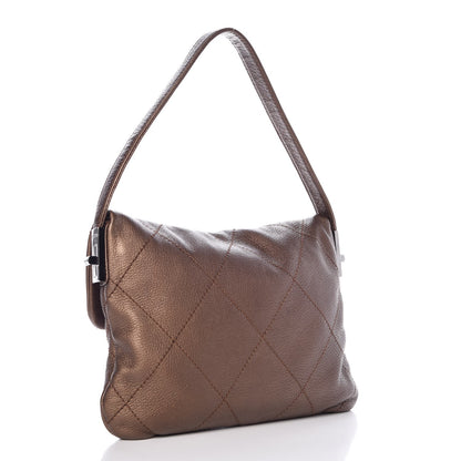 Chanel Metallic Calfskin Stitched Shoulder Bag Bronze 3 of 9