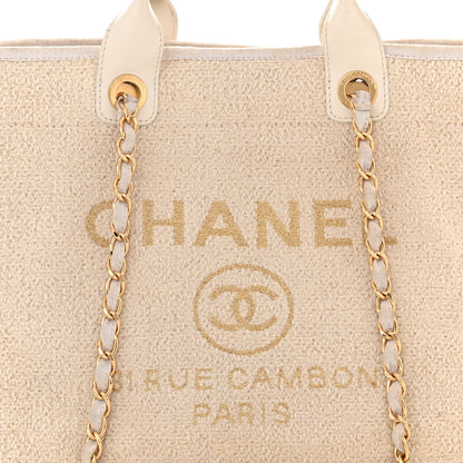Chanel Mixed Fibers Calfskin Medium Deauville Tote Light Beige 8 of 11