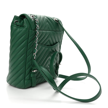 Chanel Lambskin Chevron Quilted Small Urban Spirit Backpack Green 3 of 10