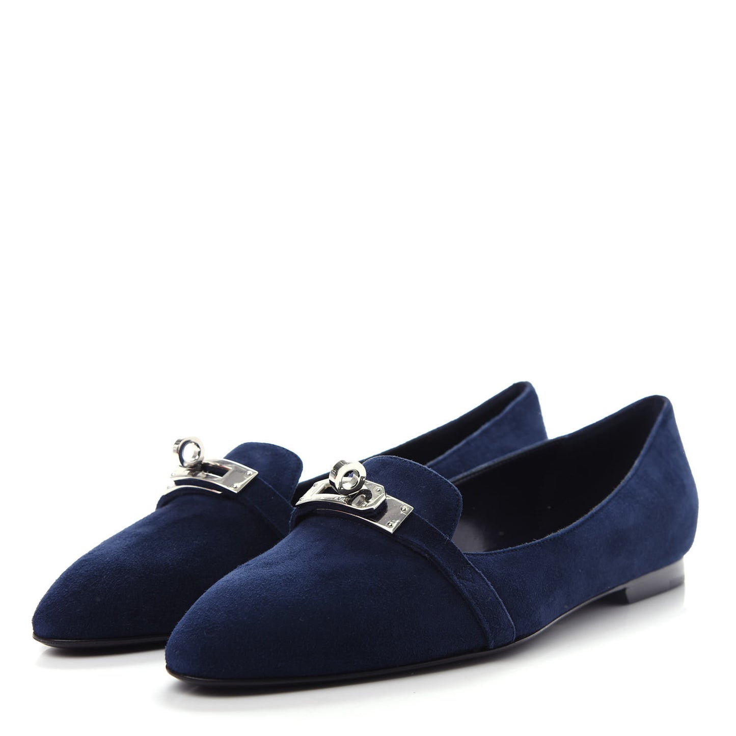 Velvet Goatskin Pegase Ballerina Flats 37 Marine