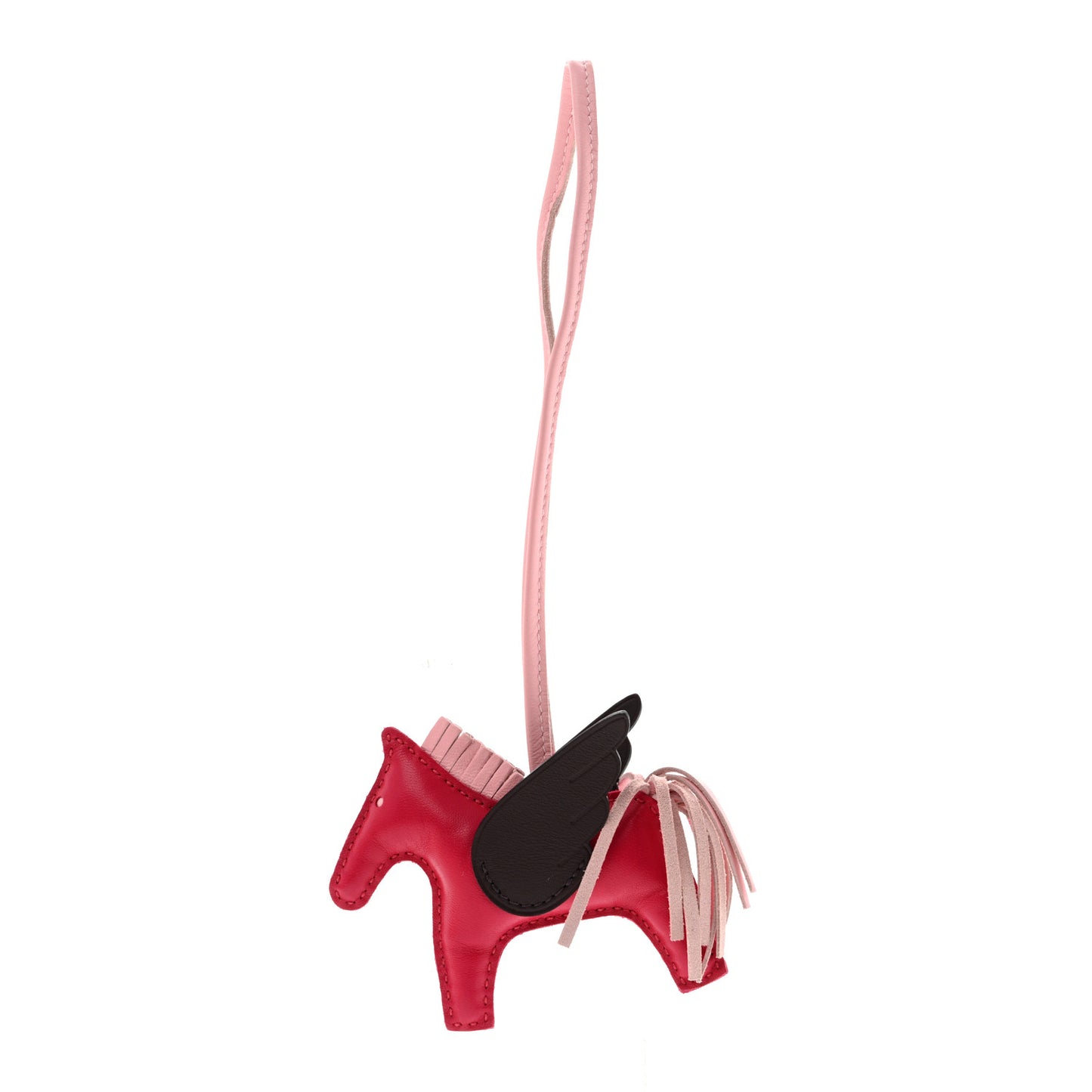 Milo Lambskin Grigri Rodeo Pegase Horse Bag Charm PM Framboise Rose Sakura Rouge Sellier