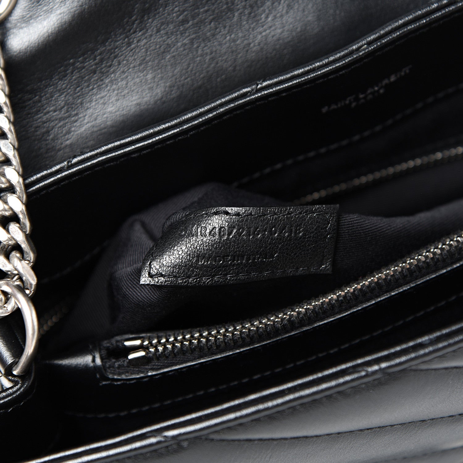 Saint Laurent Calfskin Y Quilted Monogram Medium Loulou Chain Satchel Black 6 of 11