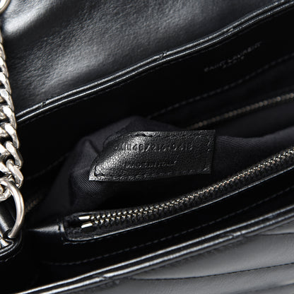 Saint Laurent Calfskin Y Quilted Monogram Medium Loulou Chain Satchel Black 6 of 11