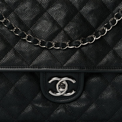 Chanel Caviar Quilted Large French Riviera Flap Black 8 of 10