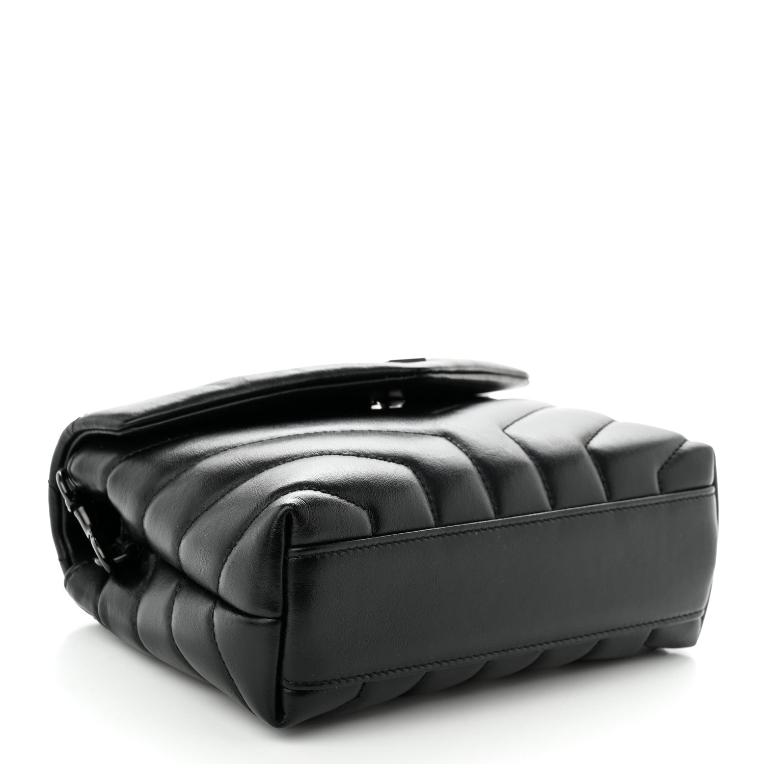 Saint Laurent Calfskin Y Quilted Monogram Monochrome Toy Loulou Crossbody Bag Black 4 of 12