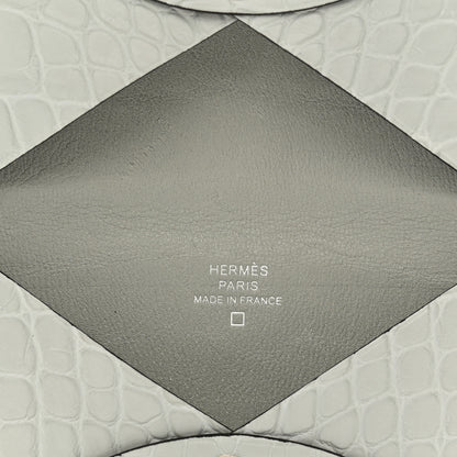 Hermes Matte Alligator Calvi Card Case Vert Peppermint 5 of 7