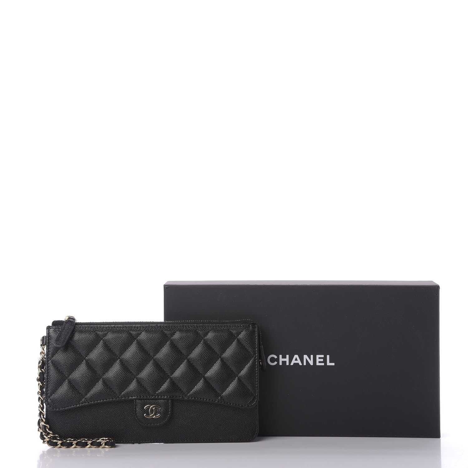 Chanel Caviar Quilted Classic Pouch With Handle Black 10 of 10