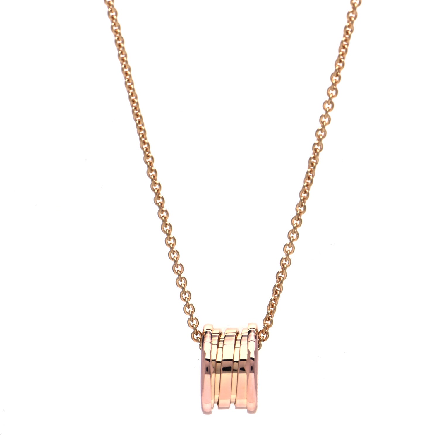 Bulgari 18K Rose Gold B.Zero1 Pendant Necklace 1 of 6