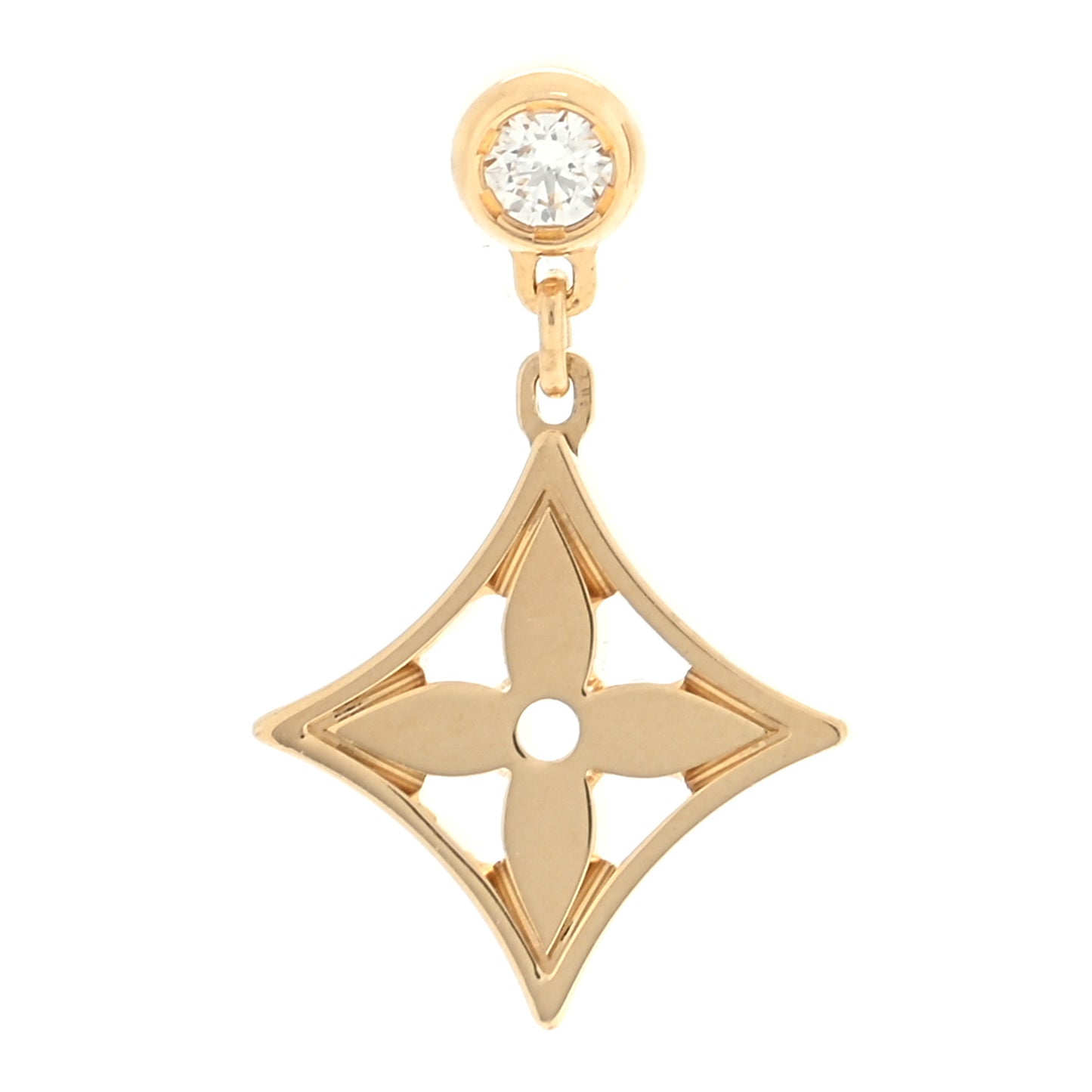 18K Yellow Gold Diamond Idylle Blossom Single Stud Earring
