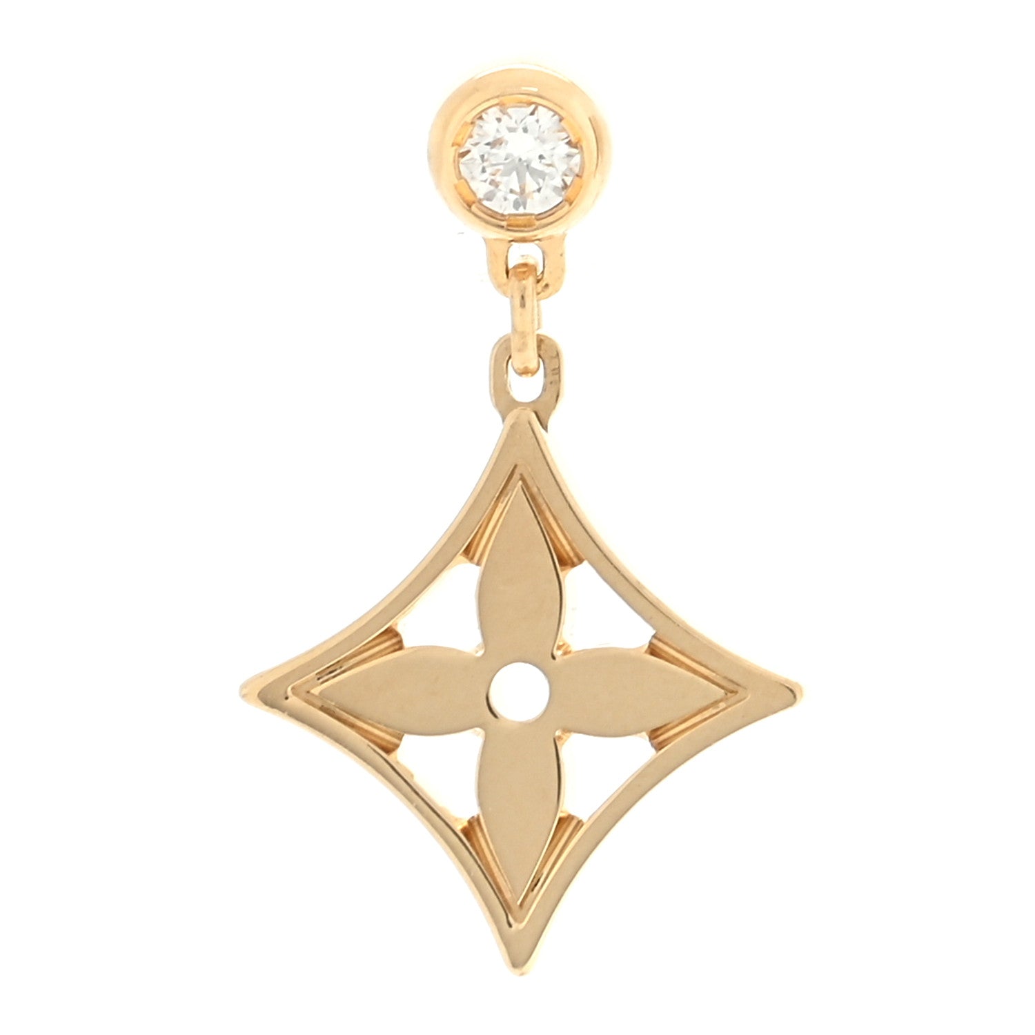 Louis Vuitton 18K Yellow Gold Diamond Idylle Blossom Single Stud Earring 1 of 4