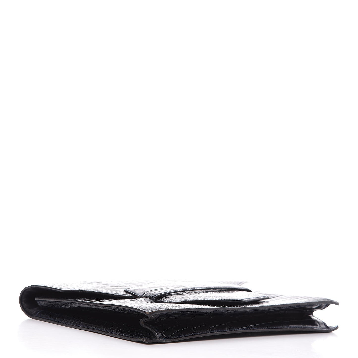 Shiny Crocodile Faco Clutch Bleu Marine