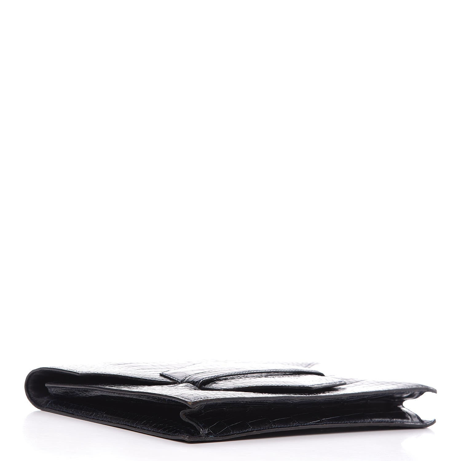 Hermes Shiny Crocodile Faco Clutch Bleu Marine 4 of 16