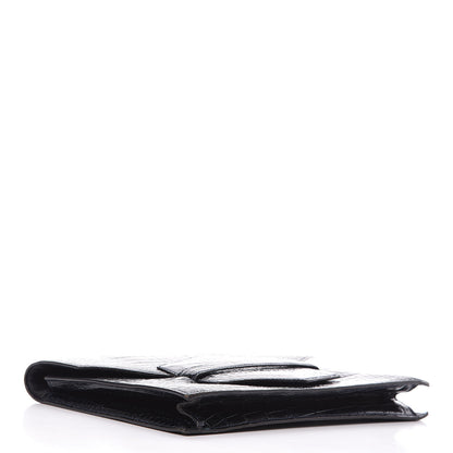 Hermes Shiny Crocodile Faco Clutch Bleu Marine 4 of 16